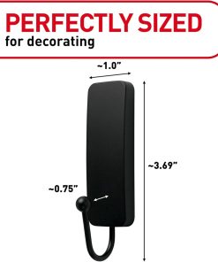 Alternative view of Command Medium Matte Black Wall Hook. 2 Coat Hooks and 4 Strips. Damage-Free Hanging with Adhesive. No Tools Great for Hanging Back to School Dorm Organizers. Holds up to 3 lb