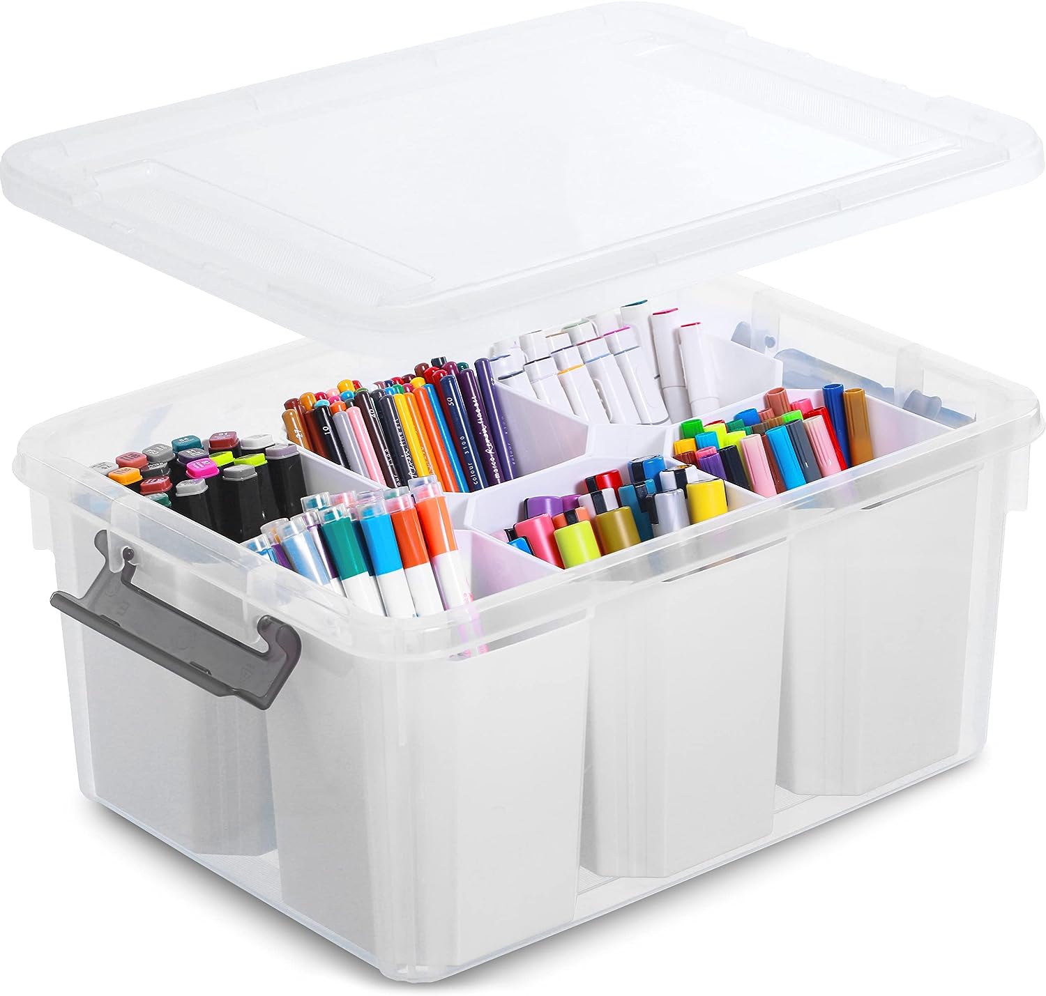 Citylife 17 QT Plastic Storage Bins Clear Storage Box with Lids Multipurpose Stackable Storage Containers for Organizing Tool. Craft. Crayon