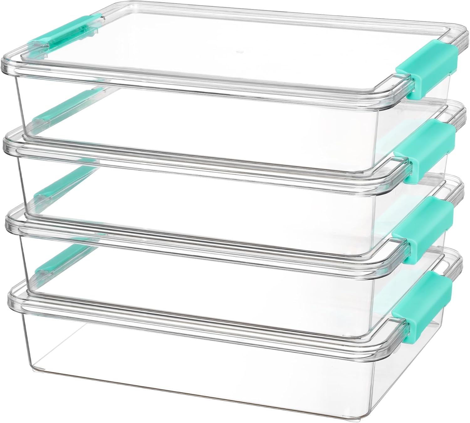 Vtopmart 6 Qt Plastic Storage Bins with Lids. Clear Sensory Bins. Arts Crafts Organizers and Storage. Stackable Containers for Home Office and School Supplies. 4 Pack