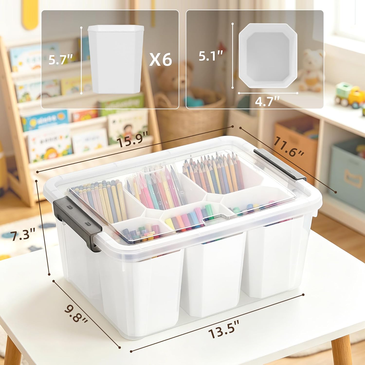 Citylife 17 QT Plastic Storage Bins Clear Storage Box with Lids Multipurpose Stackable Storage Containers for Organizing Tool. Craft. Crayon - Image 3
