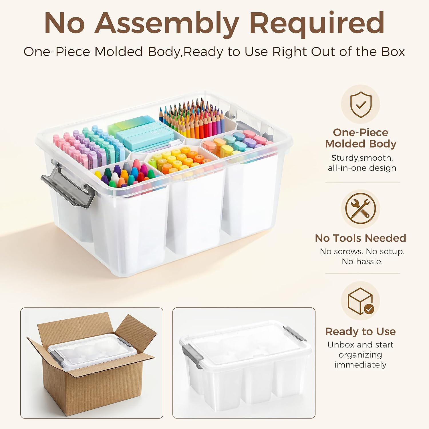 Citylife 17 QT Plastic Storage Bins Clear Storage Box with Lids Multipurpose Stackable Storage Containers for Organizing Tool. Craft. Crayon - Image 4