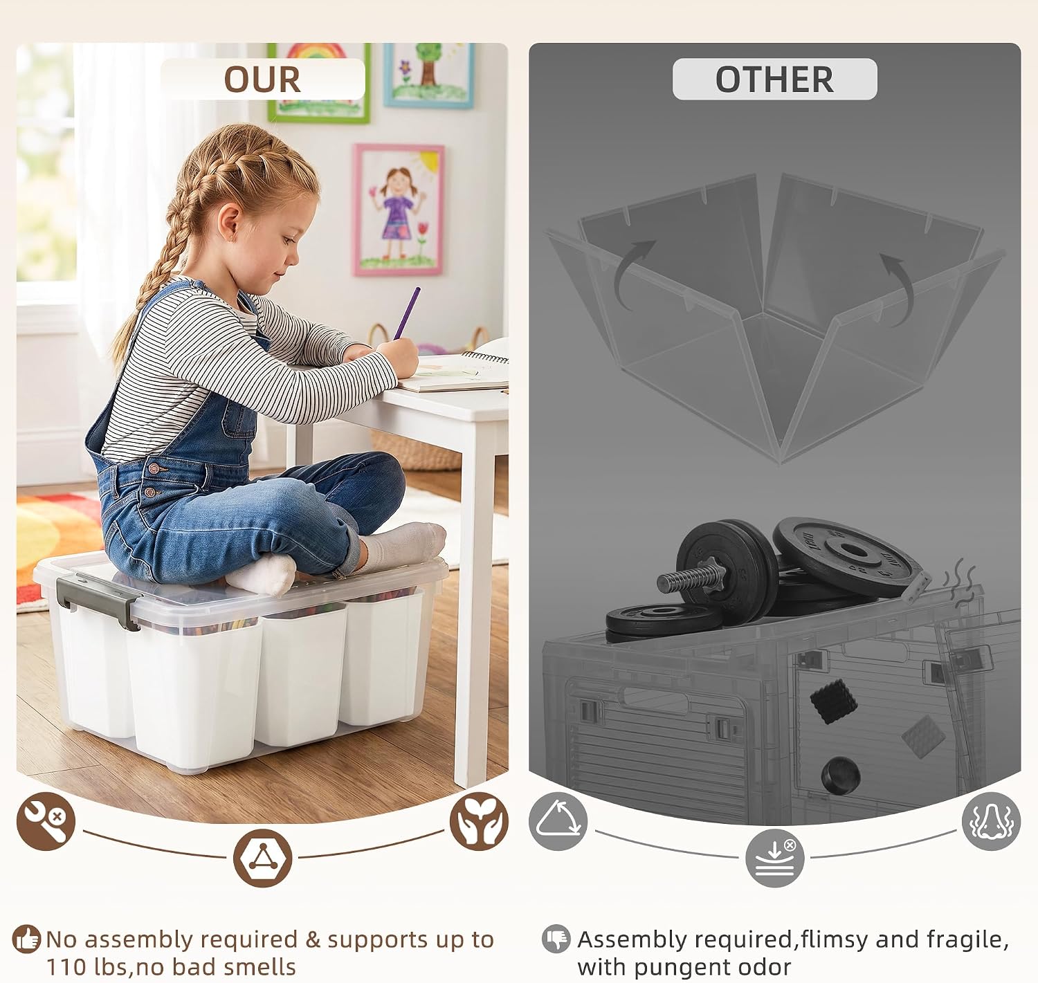 Citylife 17 QT Plastic Storage Bins Clear Storage Box with Lids Multipurpose Stackable Storage Containers for Organizing Tool. Craft. Crayon - Image 7