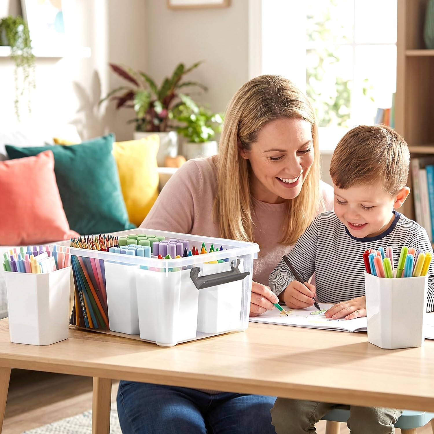 Citylife 17 QT Plastic Storage Bins Clear Storage Box with Lids Multipurpose Stackable Storage Containers for Organizing Tool. Craft. Crayon - Image 8