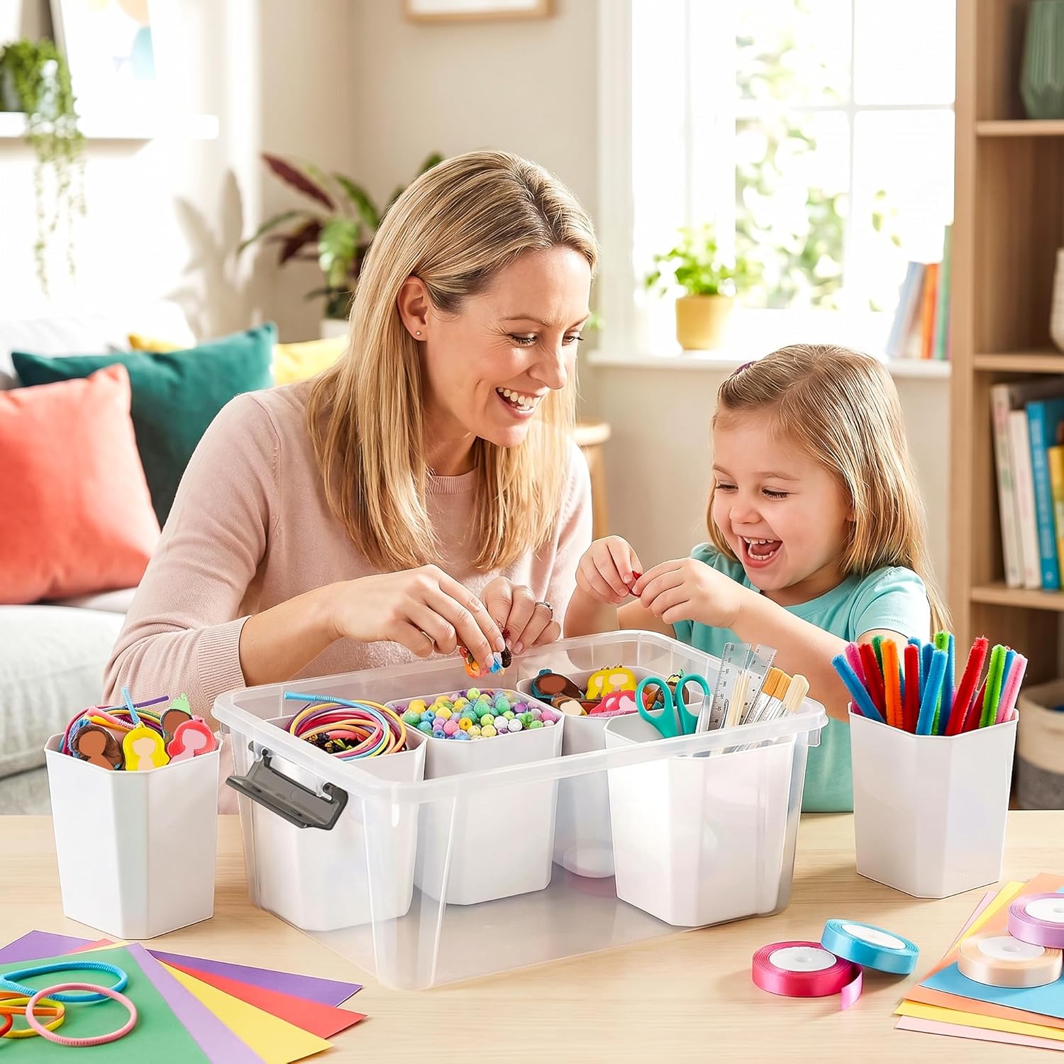 Citylife 17 QT Plastic Storage Bins Clear Storage Box with Lids Multipurpose Stackable Storage Containers for Organizing Tool. Craft. Crayon - Image 2